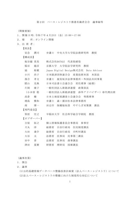 議事録等