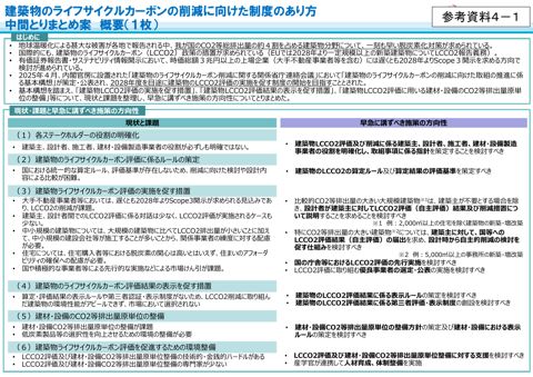 参考資料4-1_建築物のライフサイクルカーボンの算定・評価を促進するための制度のあり方(中間とりまとめ案)