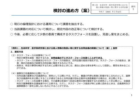 資料５：検討の進め方［PDF形式：150KB］