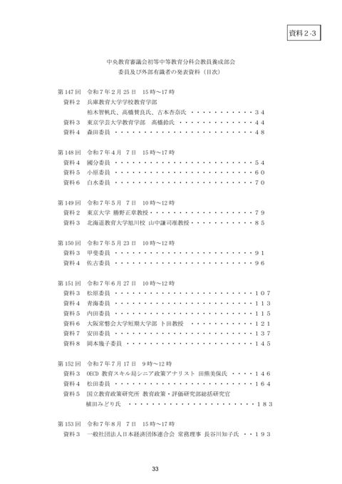 【資料2-3】中央教育審議会初等中等教育分科会教員養成部会 委員及び外部有識者の発表資料(1/7)