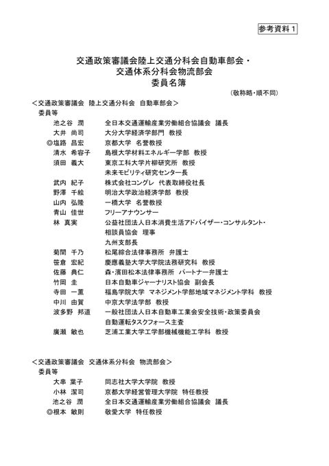 【参考資料１】合同会議委員名簿