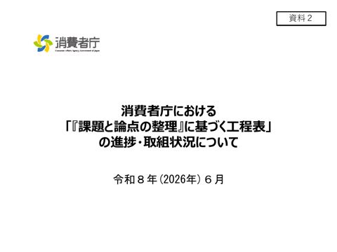 資料2 工程表進捗状況(消費者庁主務の論点について)