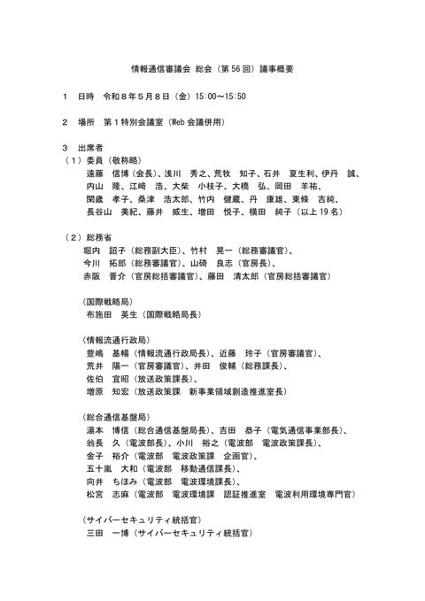議事概要 の表紙