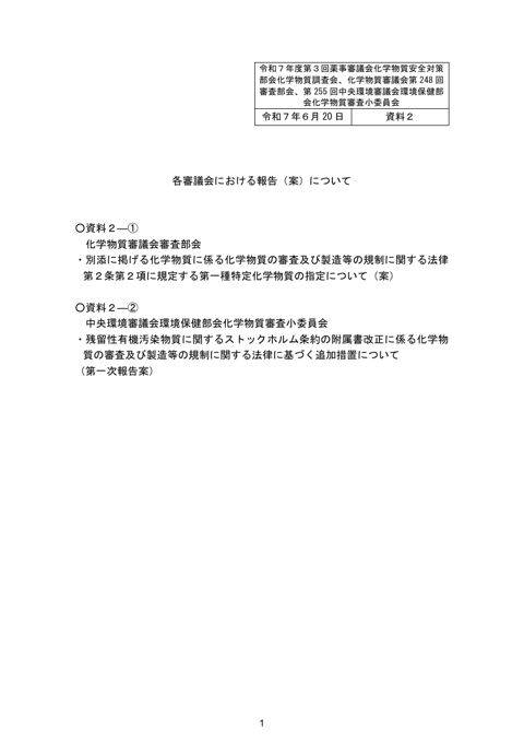 資料2 各審議会における報告(案)について