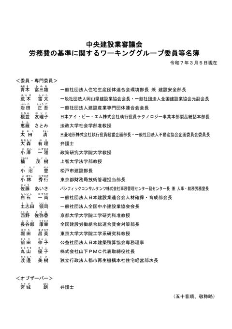 その他 委員等名簿、運営要領、配席図
