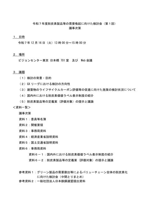議事次第 の表紙