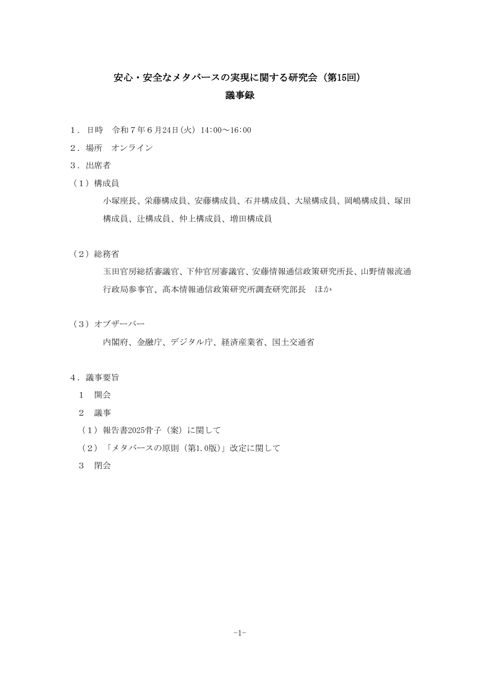 議事録 の表紙