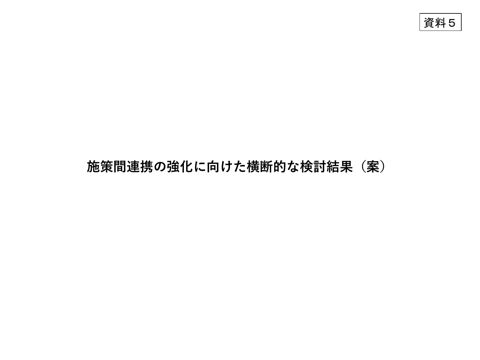 施策間連携の強化に向けた横断的な検討結果(案)