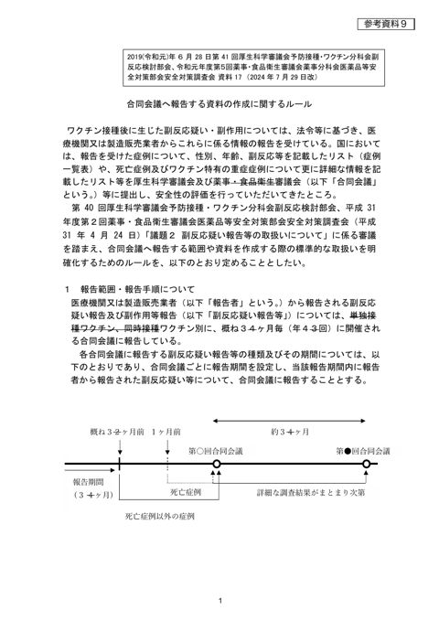 参考資料９ 合同会議へ報告する資料の作成に関するルール（令和６年７月 29 日改訂）［340KB］