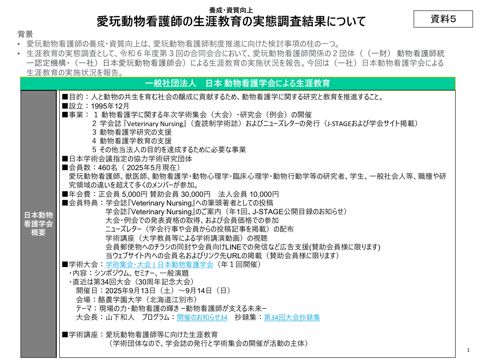 愛玩動物看護師の生涯教育の実態調査結果について