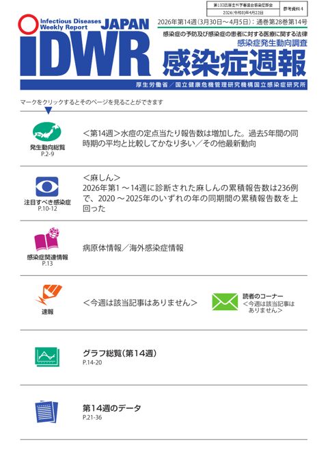 【参考資料４】第14週「注目すべき感染症：麻しん」［PDF形式：1.2MB］