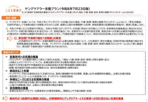 ヤングケアラー支援プラン(概要版) の表紙