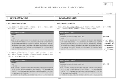 政治資金監査に関する研修テキストの改定（案）新旧対照表