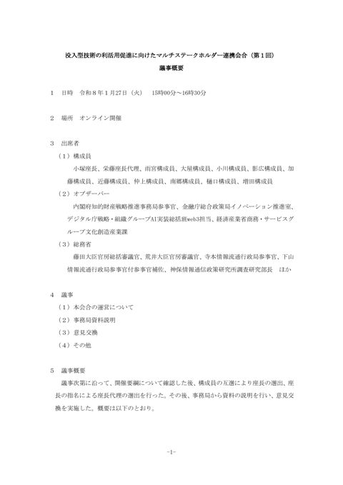 議事概要 の表紙