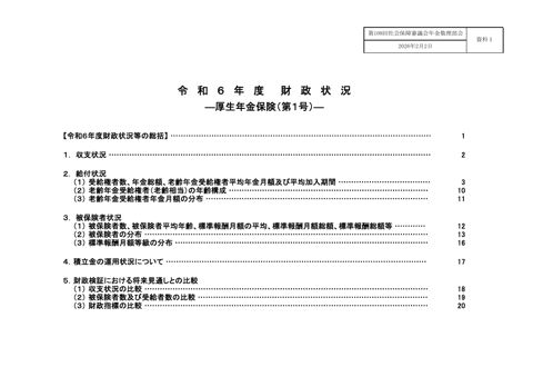 資料１ 令和６年度財政状況－厚生年金保険（第１号）－［PDF形式：491KB］