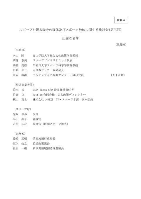 【資料4】出席者名簿