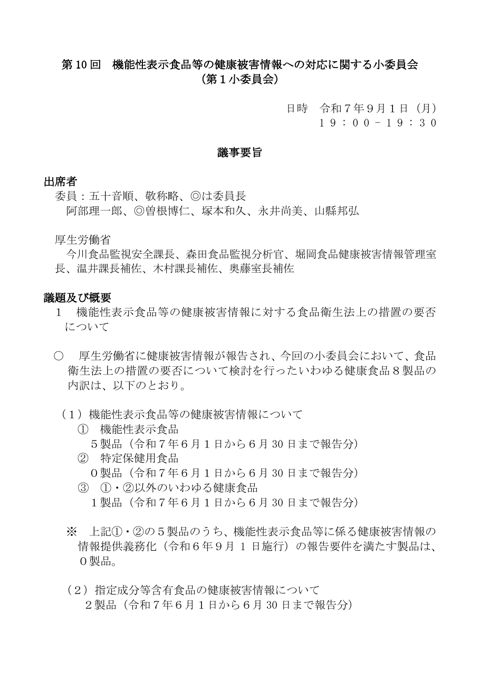 議事要旨［PDF形式：95KB］ の表紙
