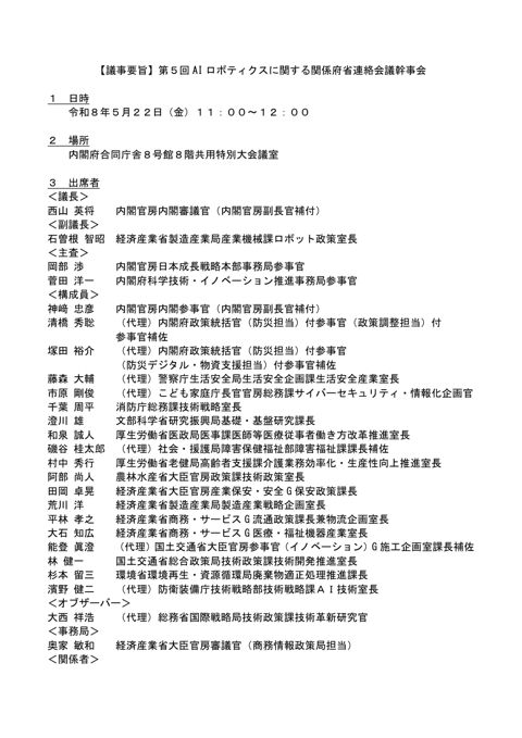 議事要旨 の表紙