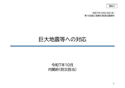 巨大地震等への対応