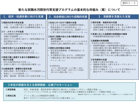 新たな就職氷河期世代等支援プログラムの基本的な枠組み（案）について