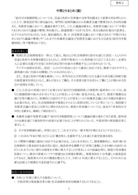 中間とりまとめ（案）