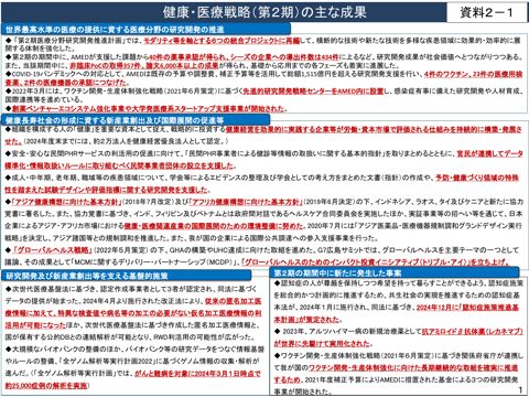 第2期健康・医療戦略の主な成果