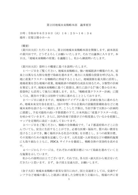 議事要旨 の表紙