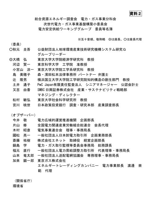 資料2 委員等名簿