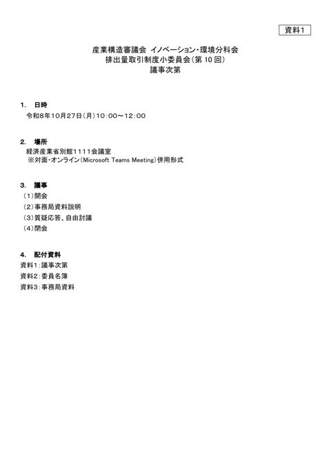 資料1 議事次第