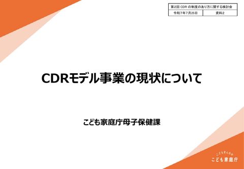 資料2 CDRモデル事業の現状について