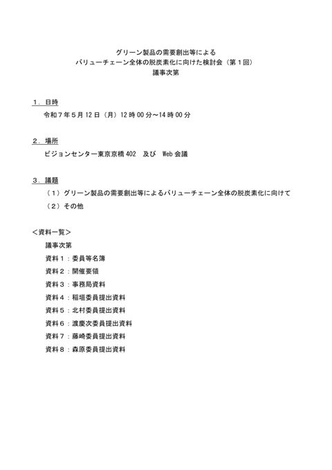 議事次第 の表紙