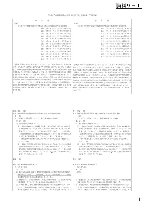 資料9 「漁獲可能量の当初配分及び配分量の融通に関する実施要領」の一部改正について