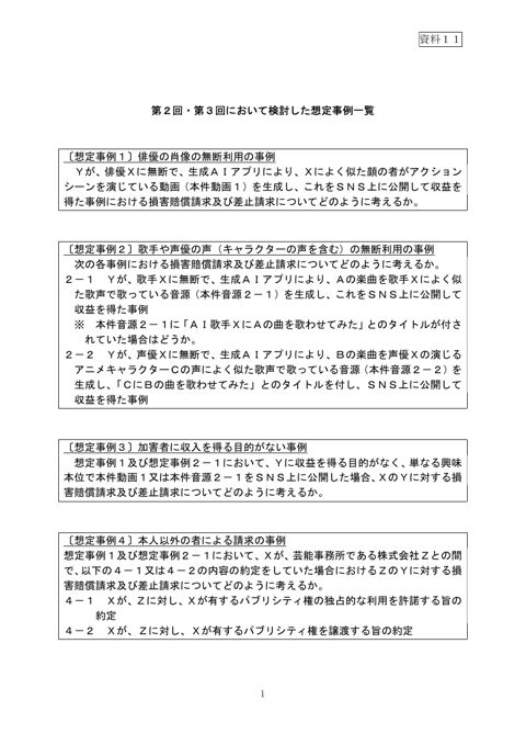 想定事例一覧