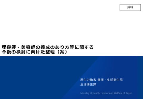 【資料】理容師・美容師の養成のあり方等に関する今後の検討に向けた整理（案）［PDF形式：1.3MB］