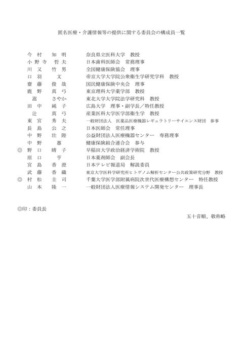 構成員名簿［82KB］ の表紙