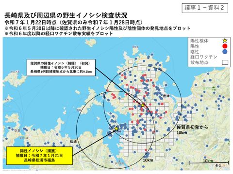 【議事1-資料2】長崎県の野生いのししにおける豚熱の検査状況.