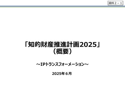 知的財産推進計画２０２５（概要）