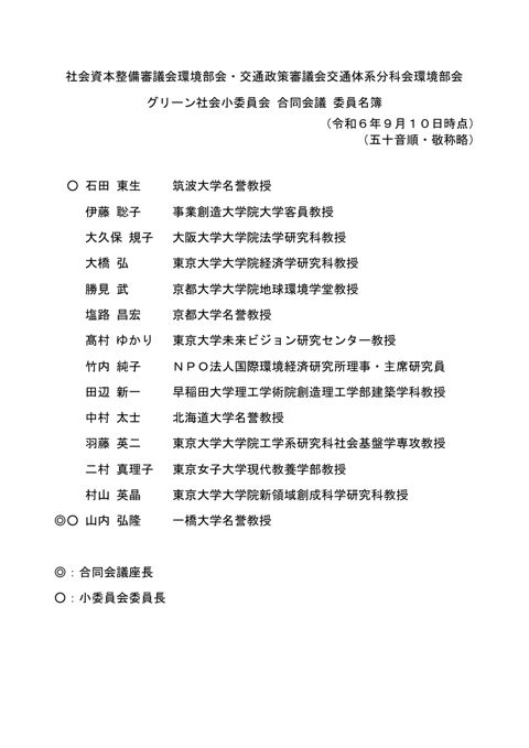 委員・出席者名簿