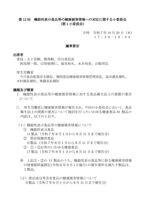 議事要旨［PDF形式：83KB］ の表紙