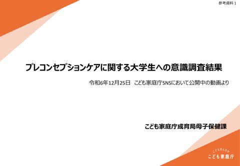 参考資料1 プレコンセプションケアに関する大学生への意識調査結果
