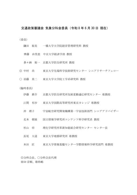 第41回気象分科会委員名簿