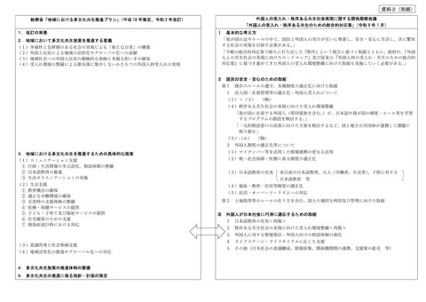 資料2 別紙 「地域における多文化共生推進プラン」と「外国人の受入れ・秩序ある共生のための総合的対応策（令和8年1月）」の対比