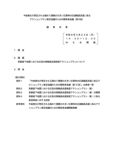 議事次第 の表紙