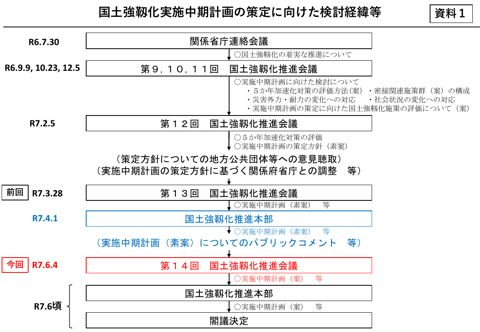 国土強靱化実施中期計画の策定に向けた検討経緯等