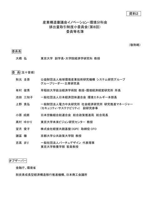 資料2 委員名簿