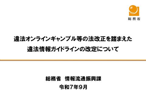 違法情報ガイドラインの改定について（総務省）