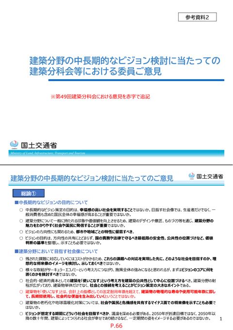 参考資料2_建築分野の中長期的なあり方検討に関する委員ご意見