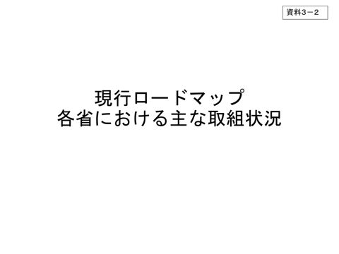 現行ロードマップ 各省における主な取組状況（内閣官房、林野庁、国土交通省、環境省）