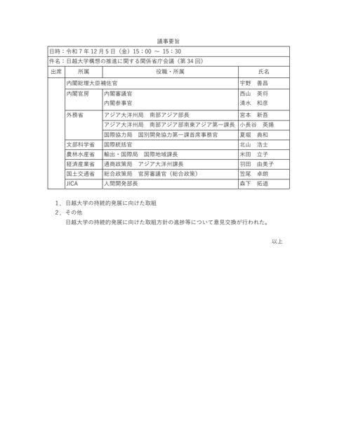 議事要旨