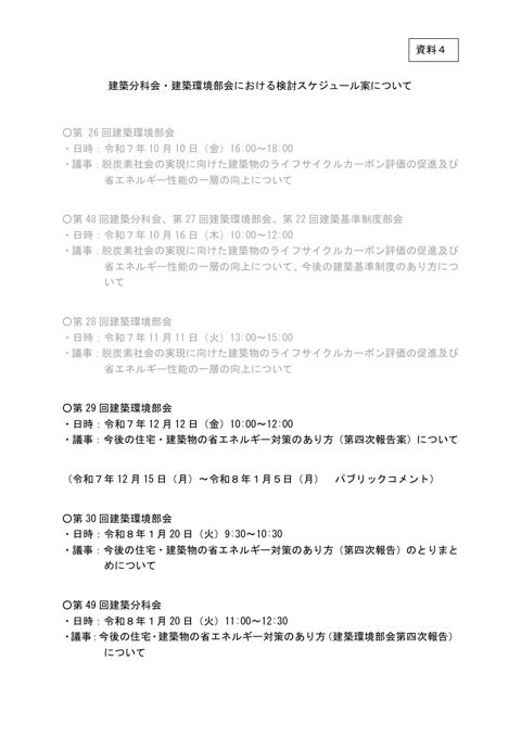 資料4_建築分科会・建築環境部会における検討スケジュール案について
